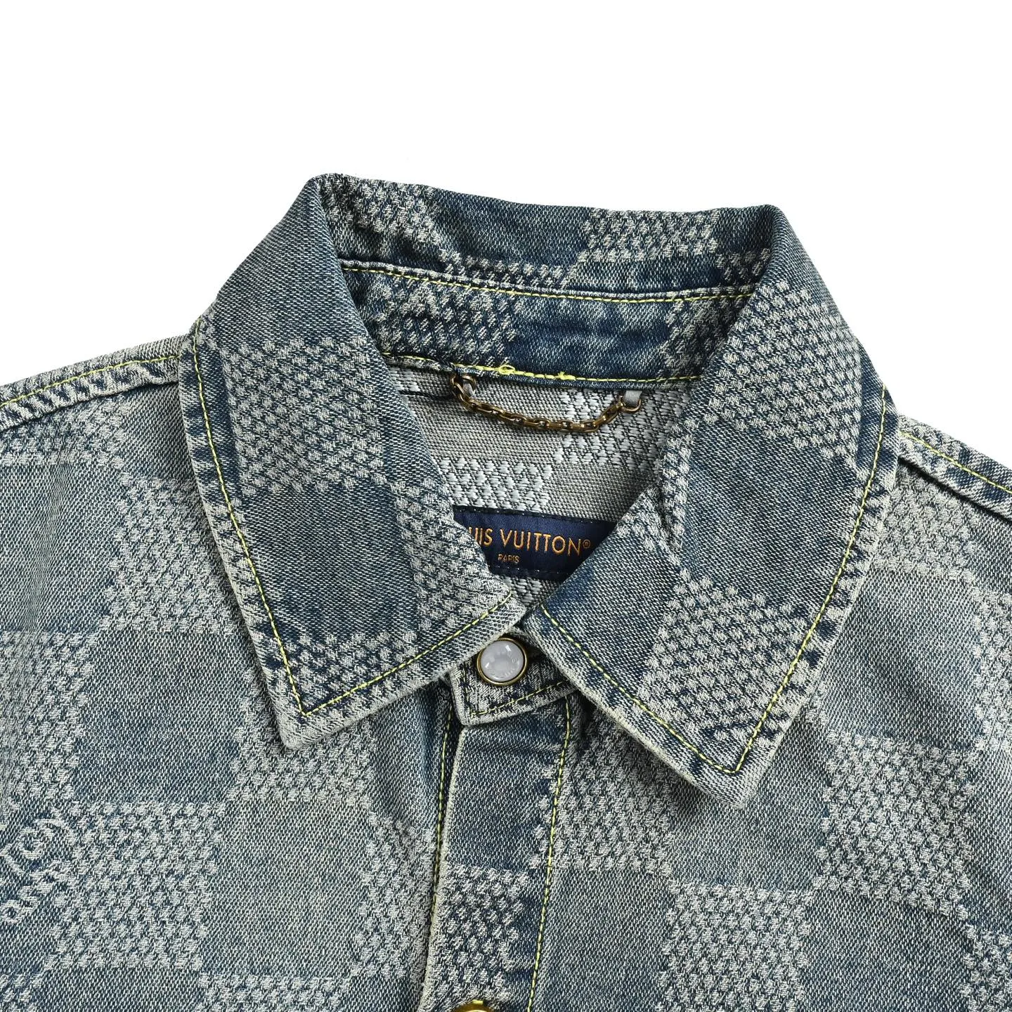 Louis Vuitton/Louis Vuitton all-over checkerboard denim short sleeves